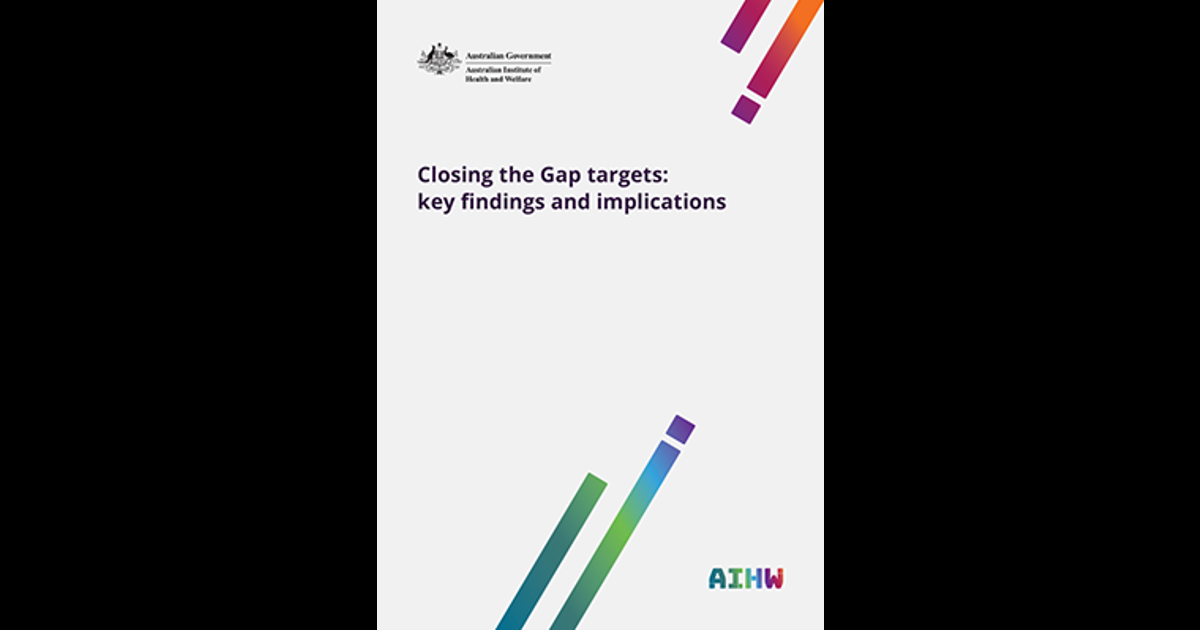 Cover of the AIHW Closing the Gap targets report